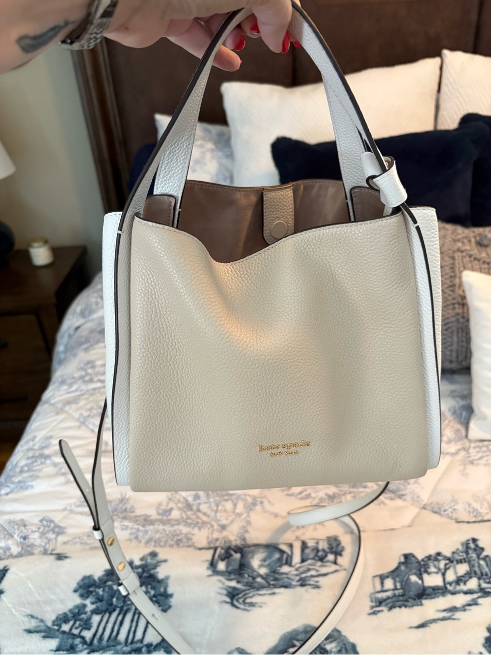 kate spade authentic Knott color blocked bag in pebbled leather